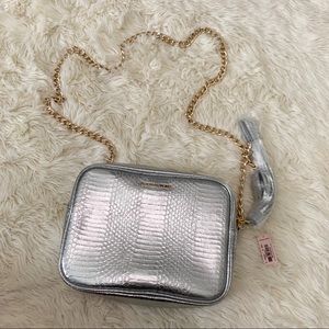 Victoria’s Secret Silver Snakeskin crossbody purse
